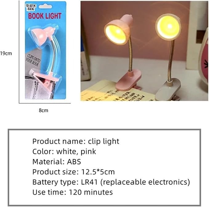 Mini Book Light With Clip Cute Retro Night Lamp with 360° Flexible Gooseneck & Portable Reading Light for Bed - Image 2