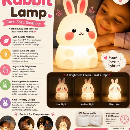 Silicone Rabbit Night Lamp