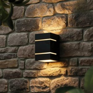 Modern Wall Lamp with Golden Light Dark Brown MDF