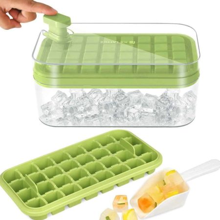 Ice Cube Tray with Lid & Storage Bin (2-Pack) – 64 Grid Ice Cube Mold