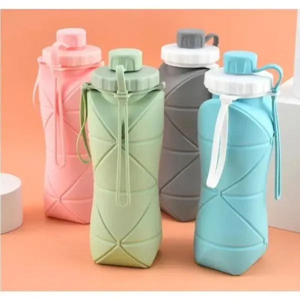 2026/07/1000272680.jpg Silicone Foldable Bottle 600 ML (Random Color)